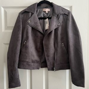 NWT Philosophy faux-leather gray jacket